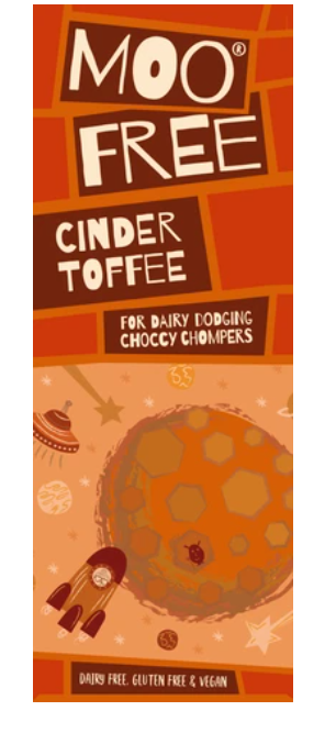 Moo Free Cinder Toffee Cocoa Bar 80g - Pack of 4