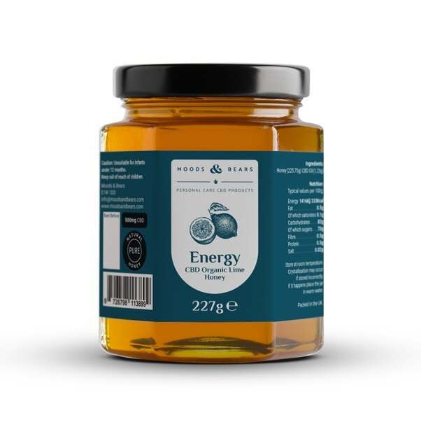 Moods & Bears 500mg Organic Lime CBD Honey 227g