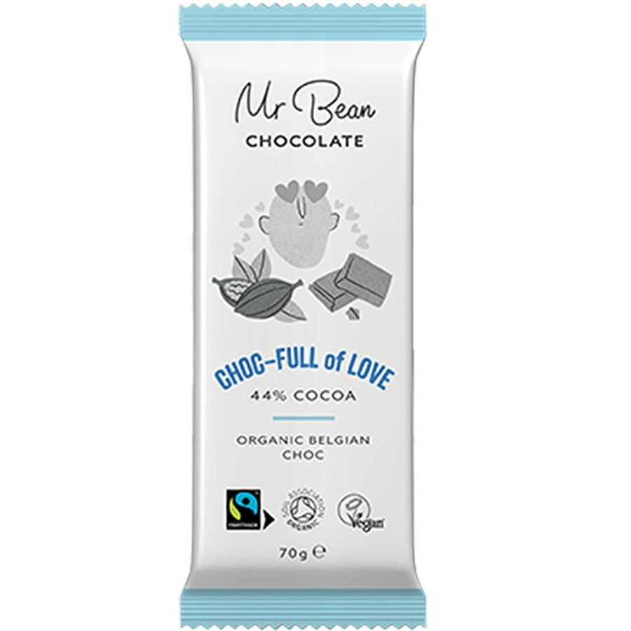 Mr Bean Organic 44% Belgian Chocolate 70g