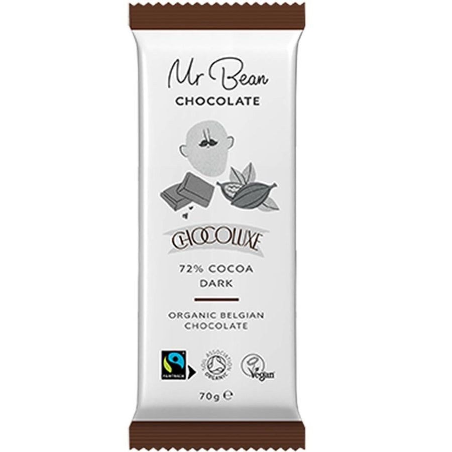 Mr Bean Organic 72% Dark Belgian Chocolate 70g