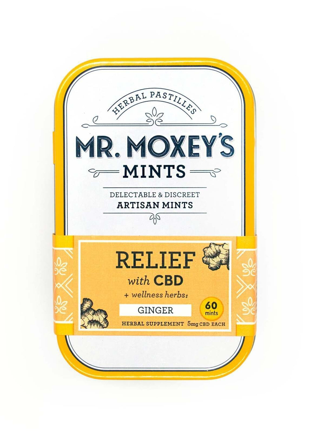 Mr Moxey's Relief CBD 300mg Ginger Mints - 60 Mints