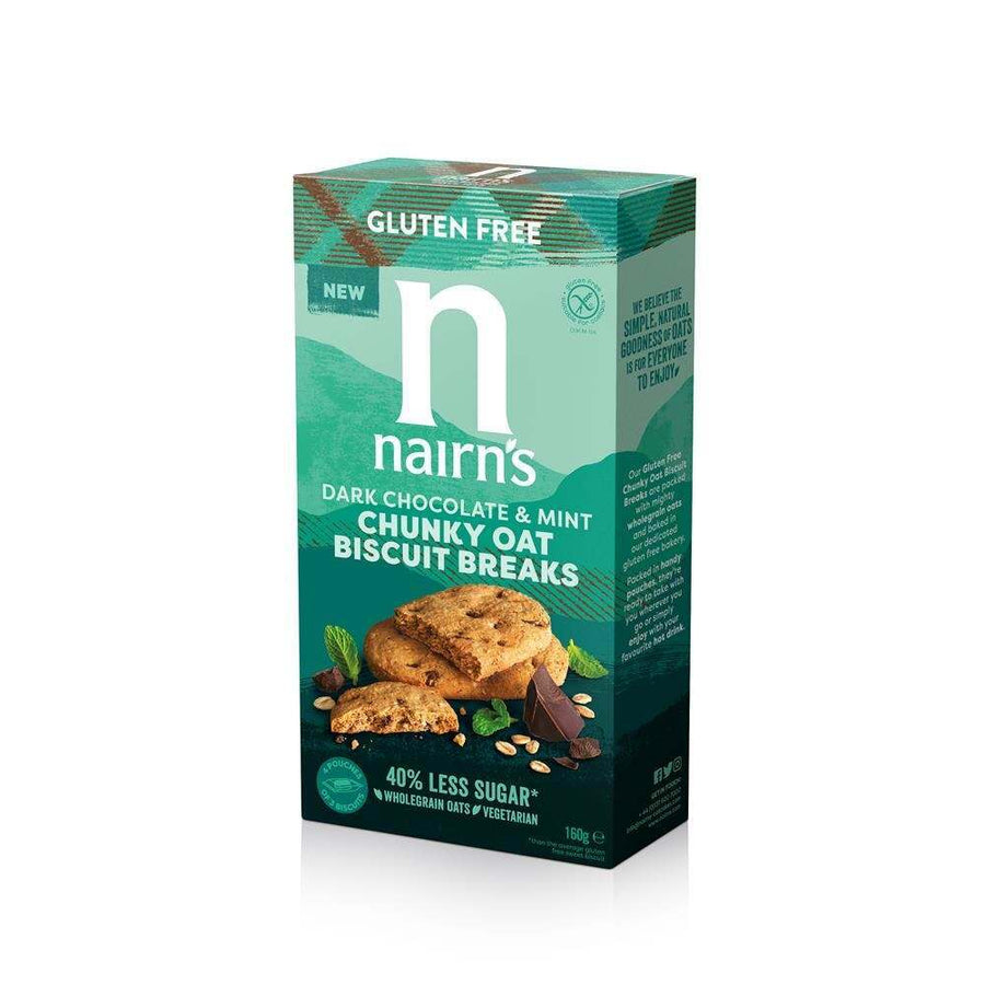 Nairn's Gluten Free Dark Chocolate & Mint Chunky Biscuit Breaks 160g