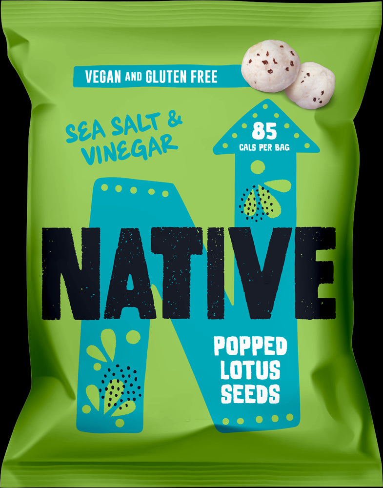 Native Snacks Popped Lotus Seeds - Sea Salt & Vinegar 20g - Case of 16