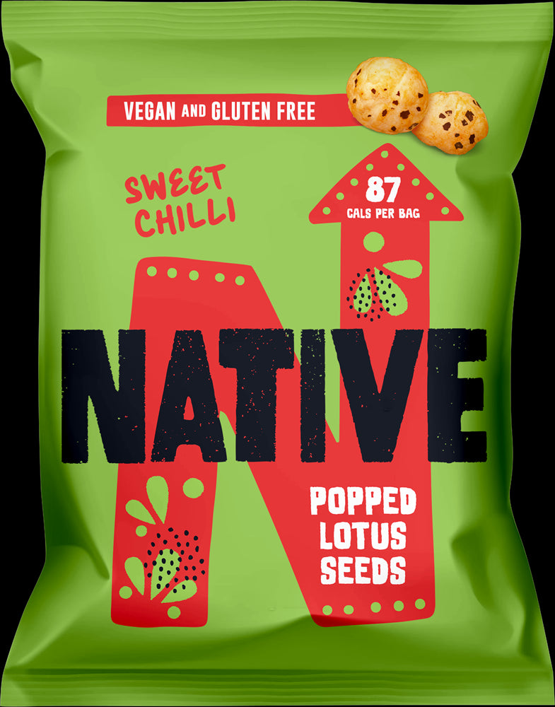 Native Snacks Popped Lotus Seeds - Sweet Chilli 20g - Case of 16