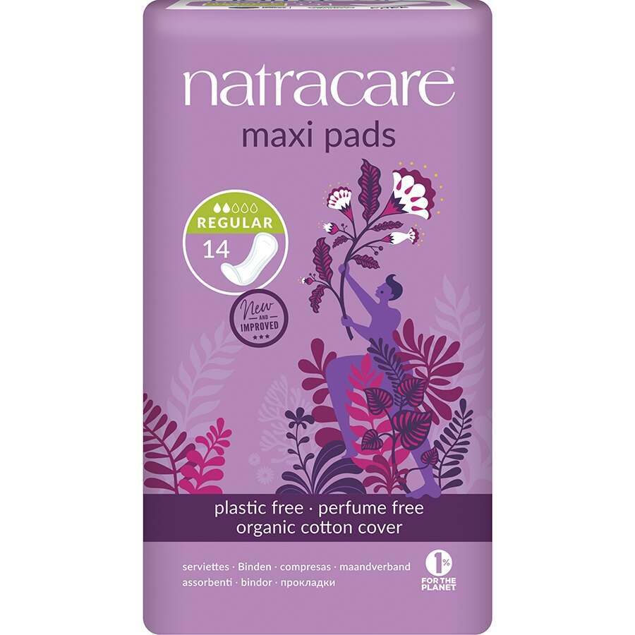 Natracare Regular Maxi Pads - Pack of 14