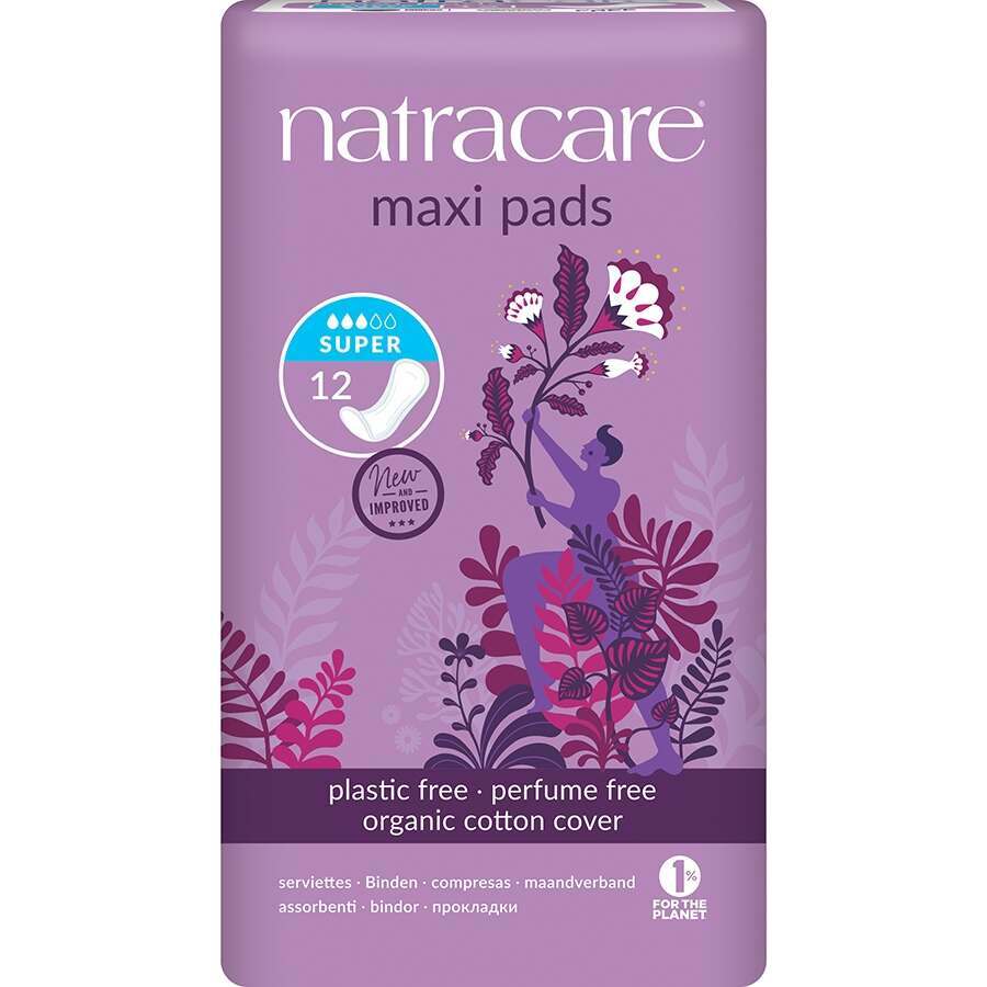 Natracare Super Maxi Pads - Pack of 12