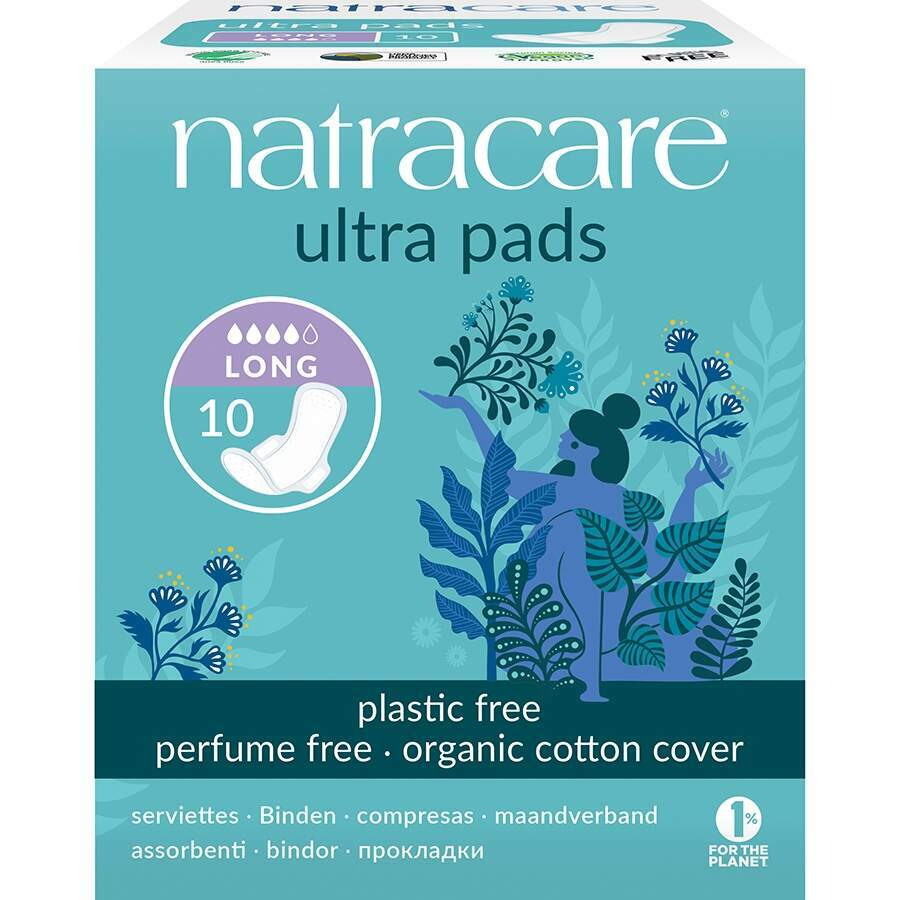 Natracare Ultra Pads Long with Wings - Pack of 10
