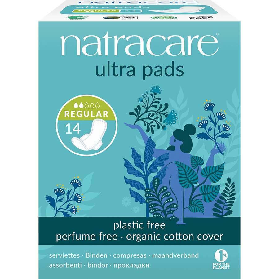 Natracare Ultra Pads Regular with Wings - Pack of 14