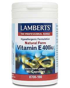 Lamberts Natural Form Vitamin E 400iu 180 Capsules