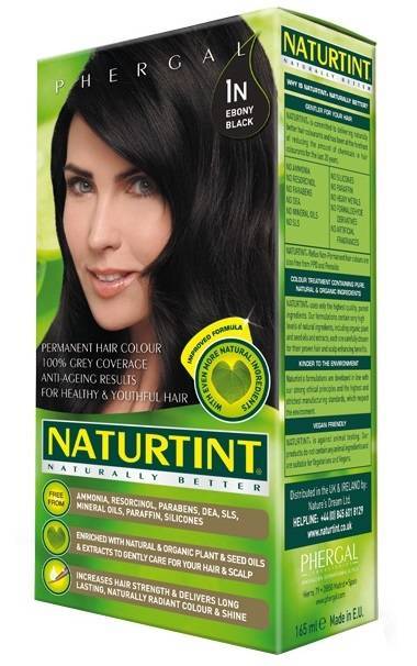 Naturtint Permanent Natural Hair Colour 1N Ebony Black 165ml