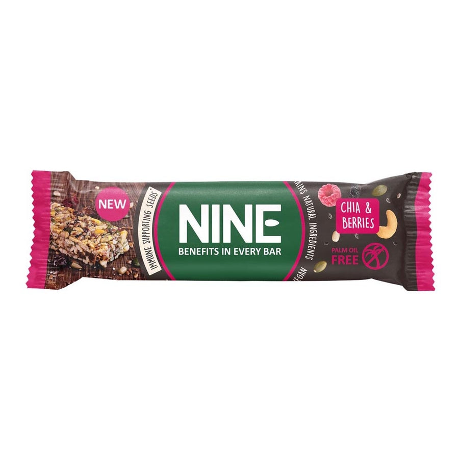 NINE Chia & Berries Bar 40g - Case of 20