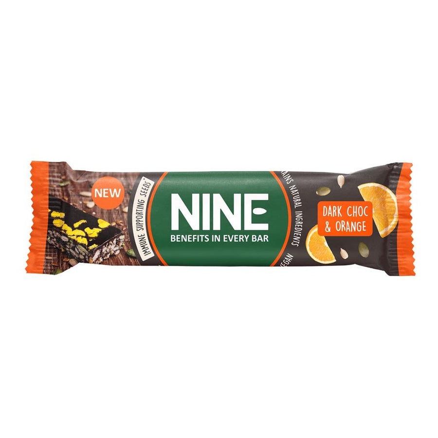 NINE Dark Chocolate & Orange Bar 40g - Case of 20