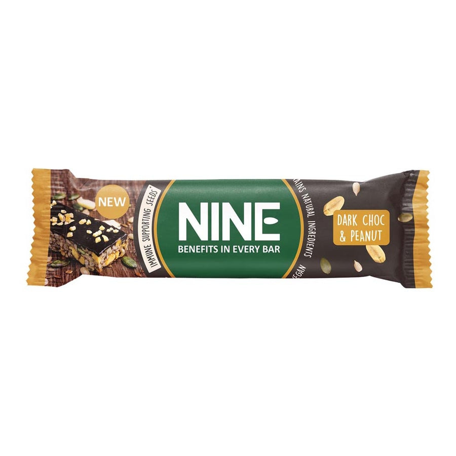 NINE Dark Chocolate & Peanut Bar 40g - Case of 20