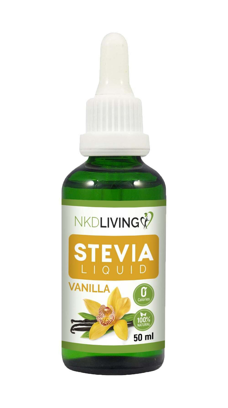 NKD Living 100% Natural Vanilla Stevia Liquid 50ml