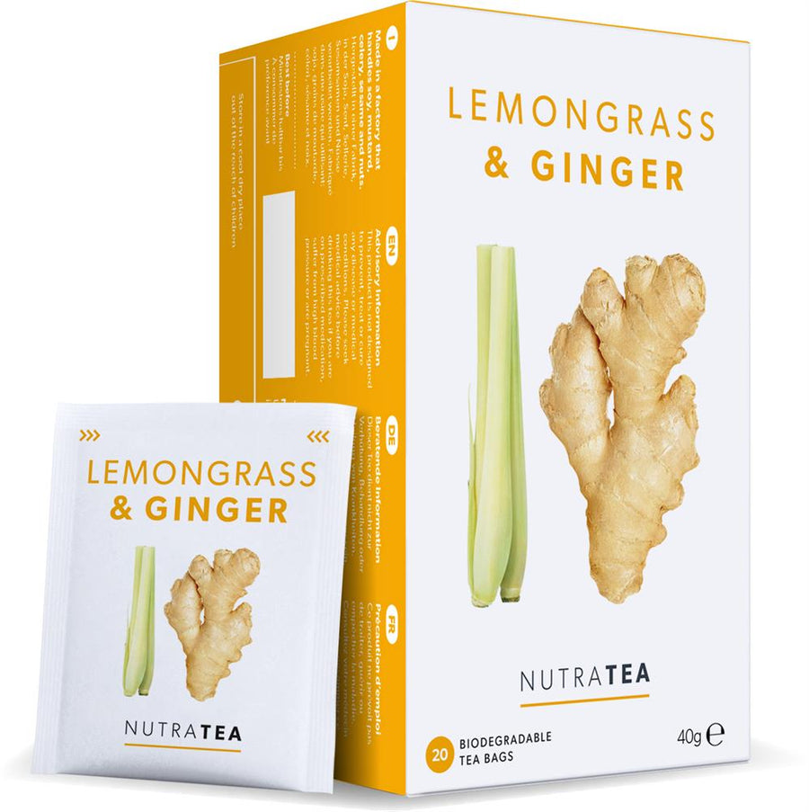 NutraTea - Lemongrass & Ginger Tea - 20 Tea Bags - Pack of 2