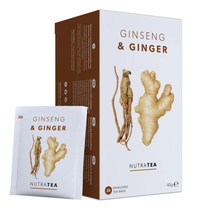 NutraTea - Ginseng & Ginger Tea - 20 Tea Bags - Pack of 2