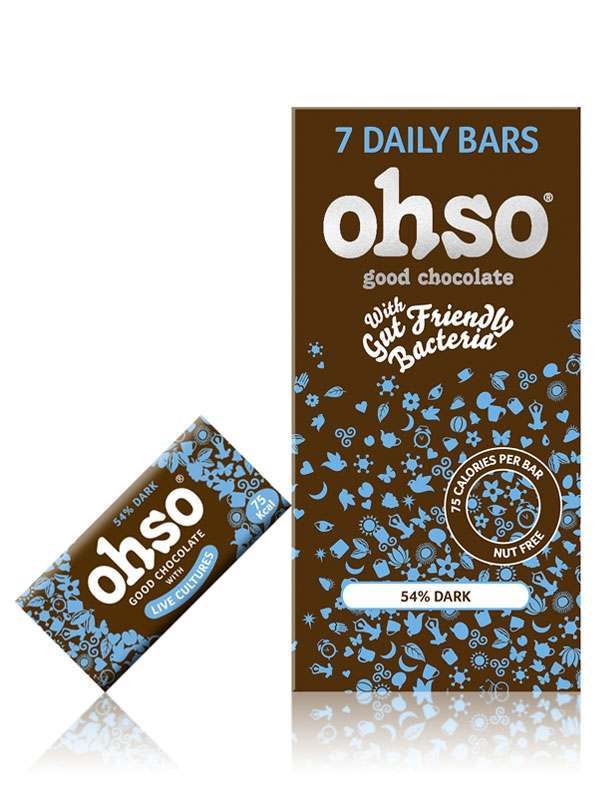 Ohso Dark 54% Cocoa Probiotic Chocolate - 7 Bars