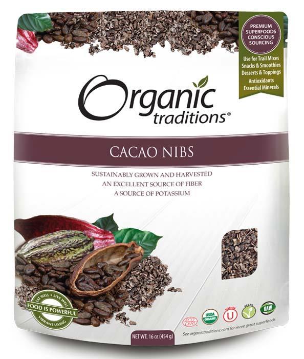 Organic Traditions Gluten Free Cacao Nibs 454g