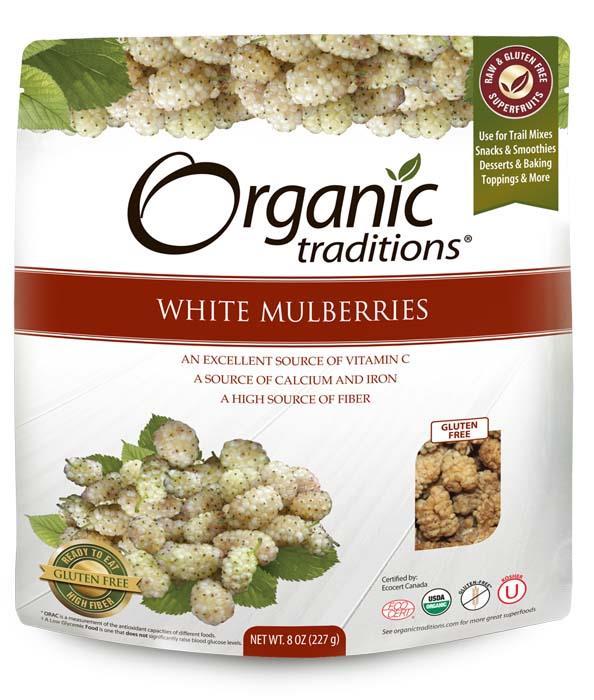 Organic Traditions Gluten Free White Mulberries 227g