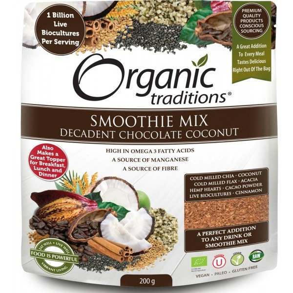 Organic Traditions Organic Decadent Chocolate with Probiotics 200g
