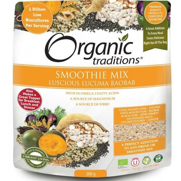 Organic Traditions Organic Luscious Lucuma with Probiotics 200g