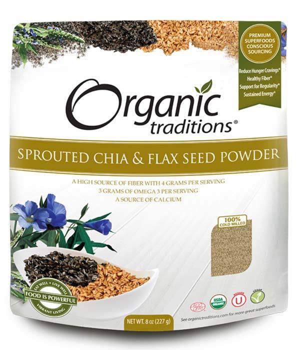 Organic Traditions Sprouted Chia & Flax Powder 227g