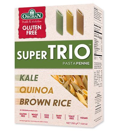 Orgran Super Trio Kale Quinoa & Brown Rice Penne 250g