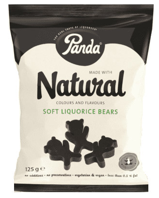 Panda Natural Soft Liquorice Bears 125g
