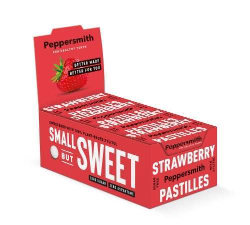 Peppersmith Strawberry Xylitol Pastilles 15g - Case of 12