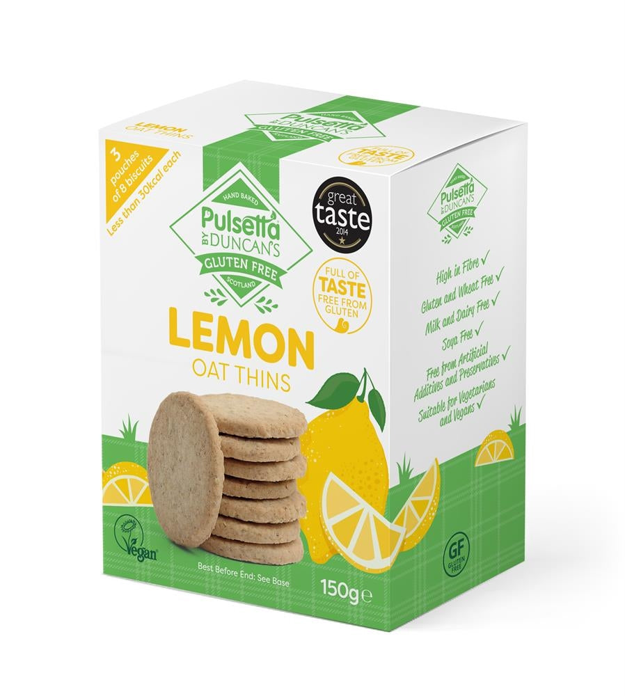 Pulsetta Gluten Free Lemon Oat Thins 150g