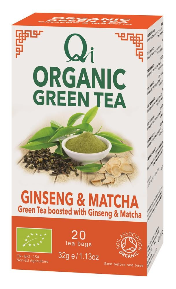 Qi Organic Green Tea, Ginseng & Matcha 20 Bag