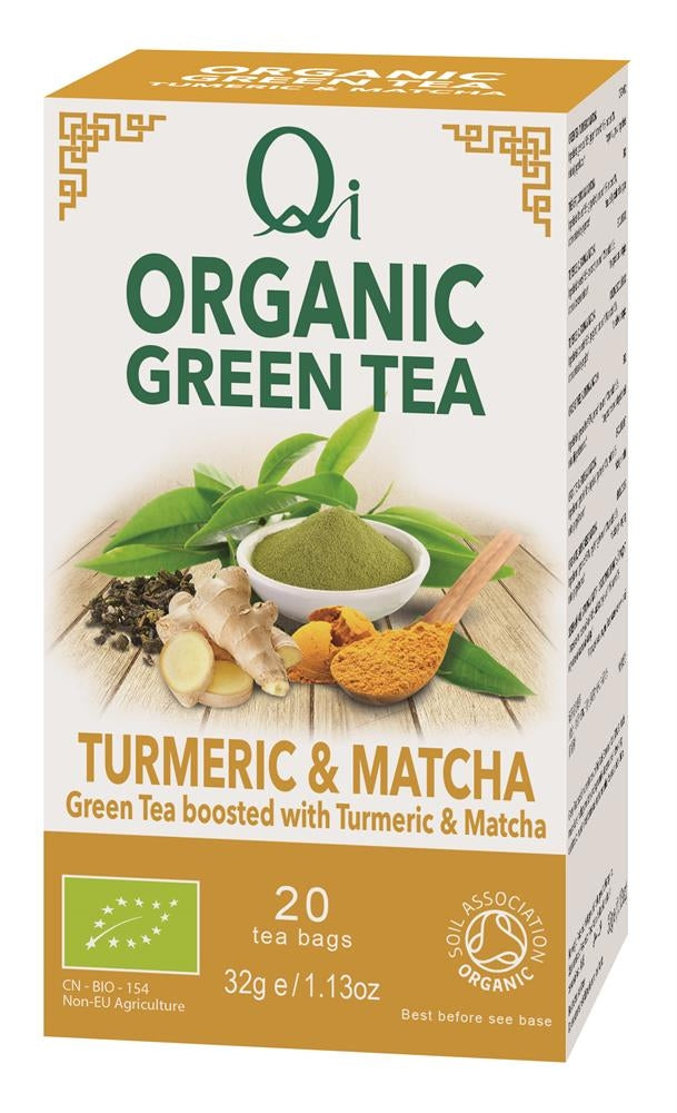 Qi Organic Green Tea, Turmeric & Matcha 20 bags
