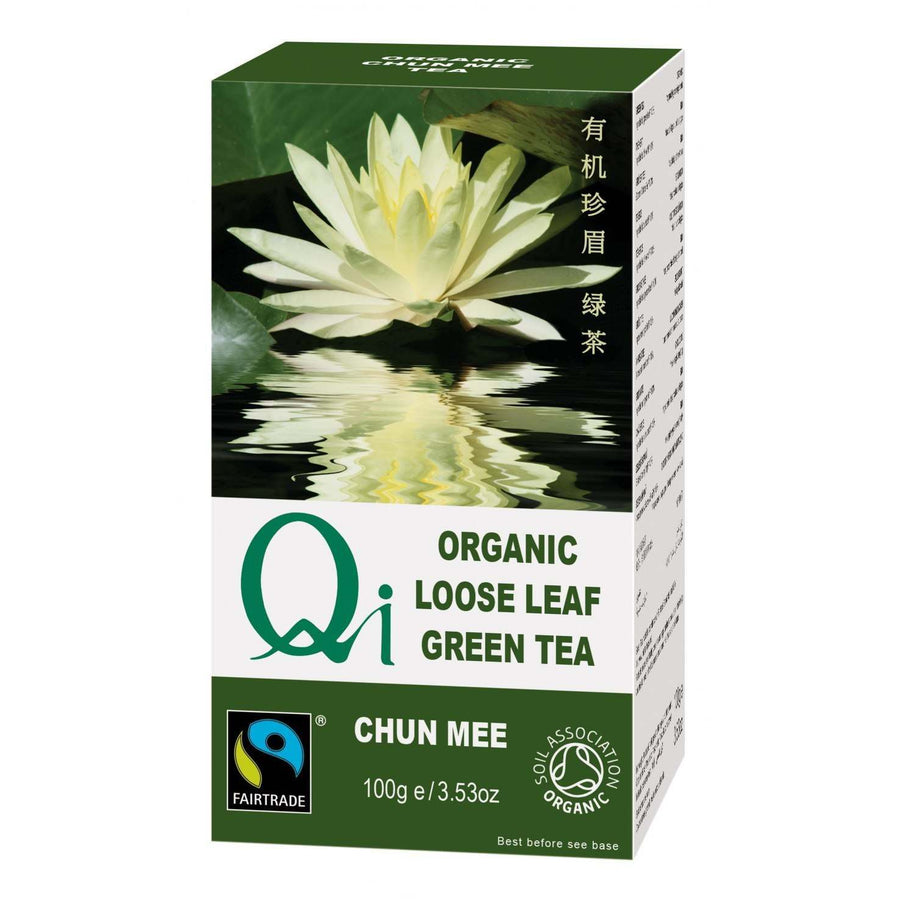 Qi Organic Fairtrade Loose Leaf Chun Mee Green Tea 100g