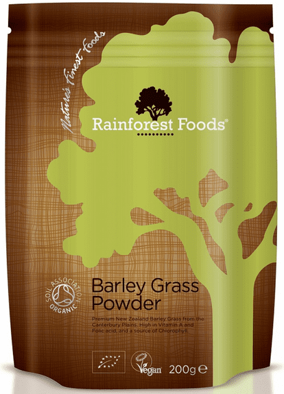 Rainforest Foods Organic New Zealand Barley Grass Powder 200g