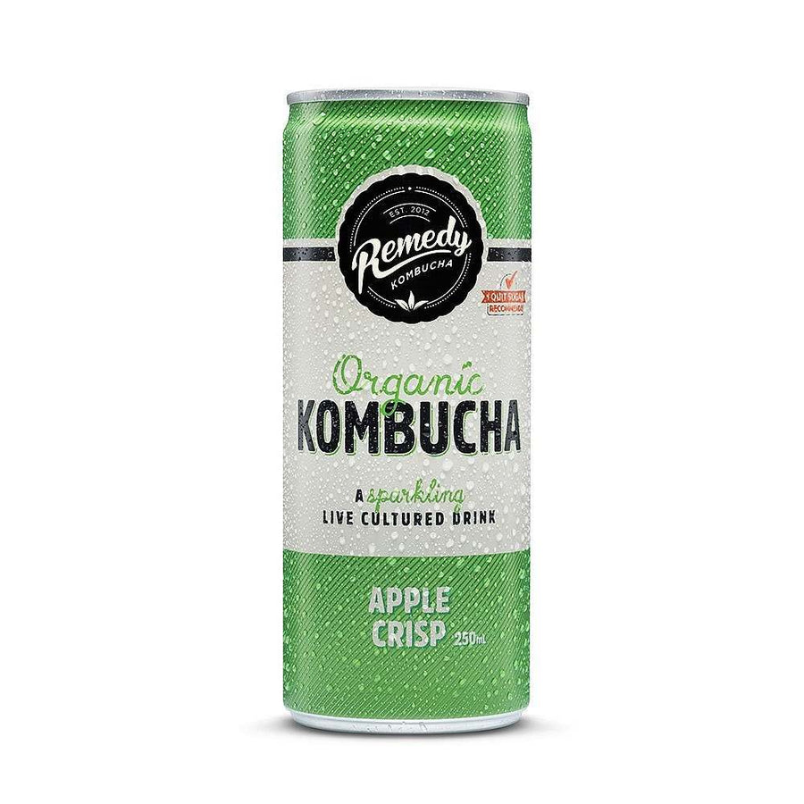 Remedy Kombucha Apple Crisp Can 250ml - Pack of 4