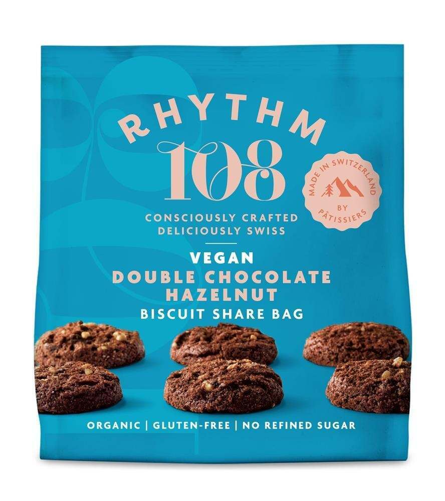 Rhythm 108 Double Chocolate Hazelnut Biscuit Share Bag 135g