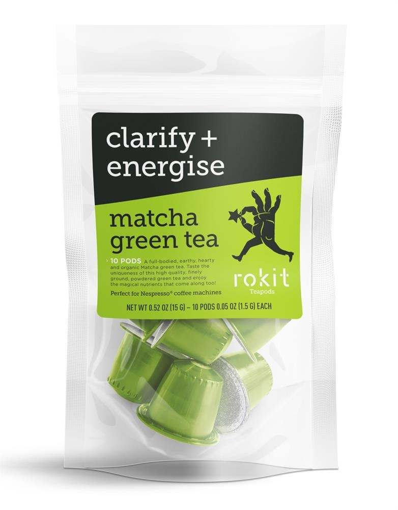Rokit Pods Organic Matcha Green Tea Nespresso Compatible Pods 10 Pack