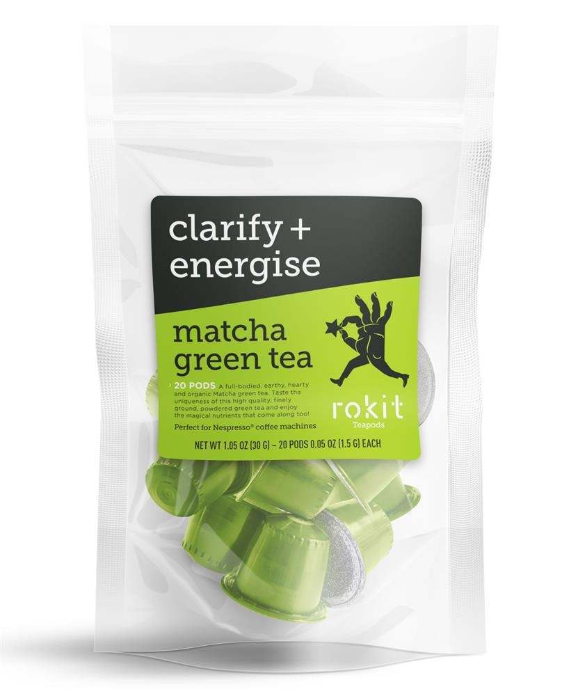 Rokit Pods Organic Matcha Green Tea Nespresso Compatible Pods 20 Pack