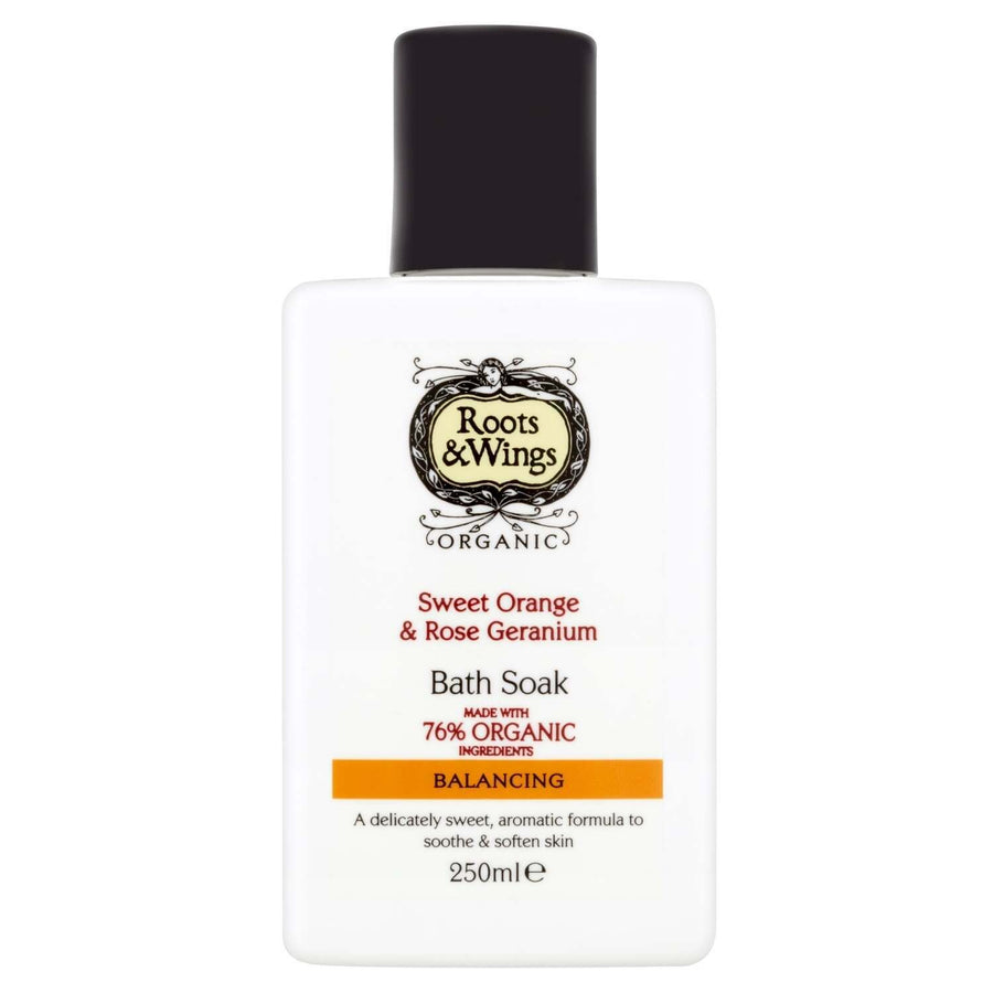 Roots & Wings Sweet Orange and Rose Geranium Bath Soak 250ml