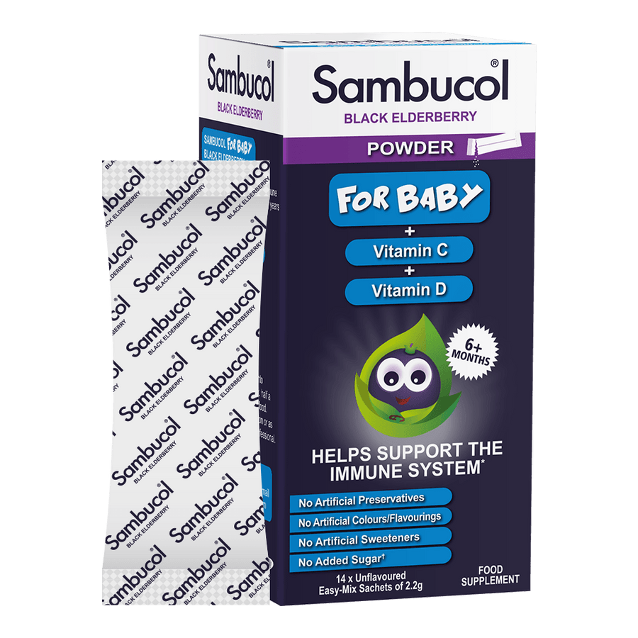 Sambucol Black Elderberry Baby Powder for Infants - 14 Sachets