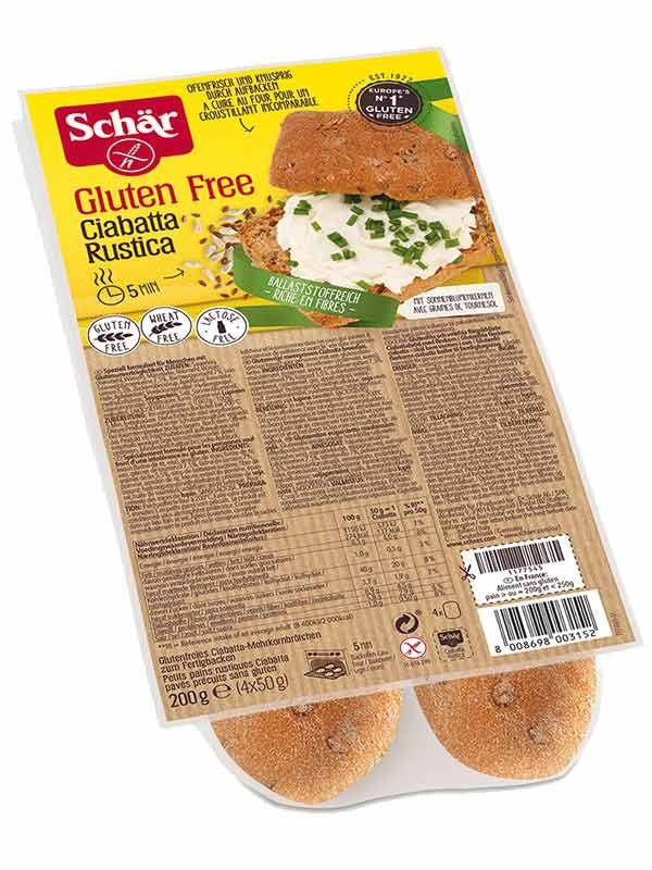 Schar Gluten Free Brown Ciabatta Rolls 200g