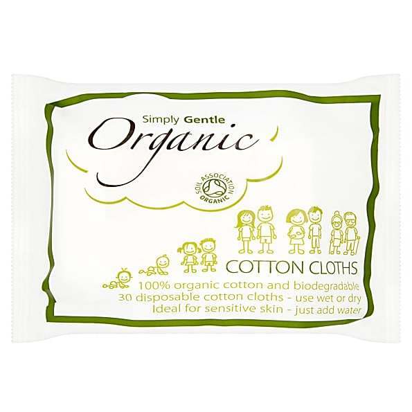Simply Gentle Organic Dry Cotton Cloth - 30 Pieces