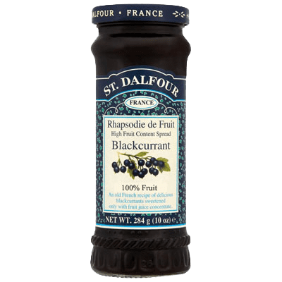 St Dalfour Blackcurrant Fruit Spread 284g - Pack of 2