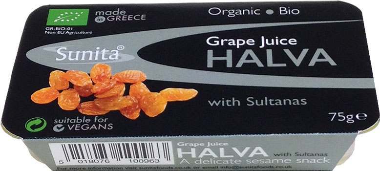 Sunita Organic Grape Juice Halva with Sultanas 75g - Pack of 2