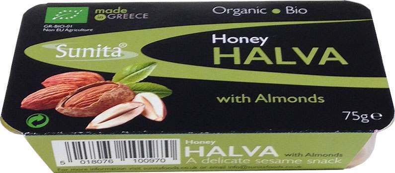 Sunita Organic Honey Halva with Almonds 75g - Pack of 2
