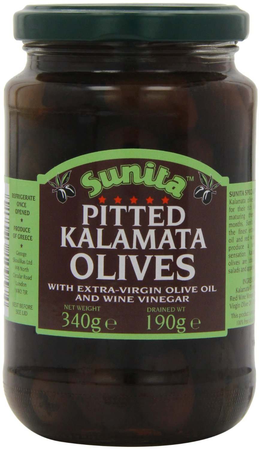 Sunita Pitted Kalamata Olives 340g