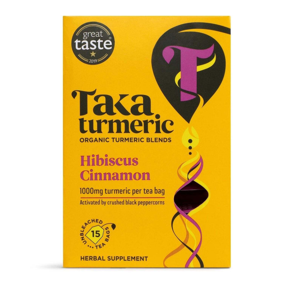 Taka Turmeric Organic Turmeric Blend with Hibiscus & Cinnamon 15 Tea Bags