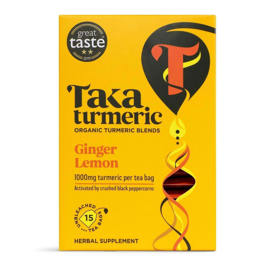 Taka Turmeric Organic Turmeric Blend with Ginger & Lemon Tea 15 Bags