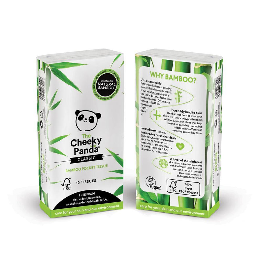 The Cheeky Panda 100% Bamboo Pocket Tissue - Pack of 8