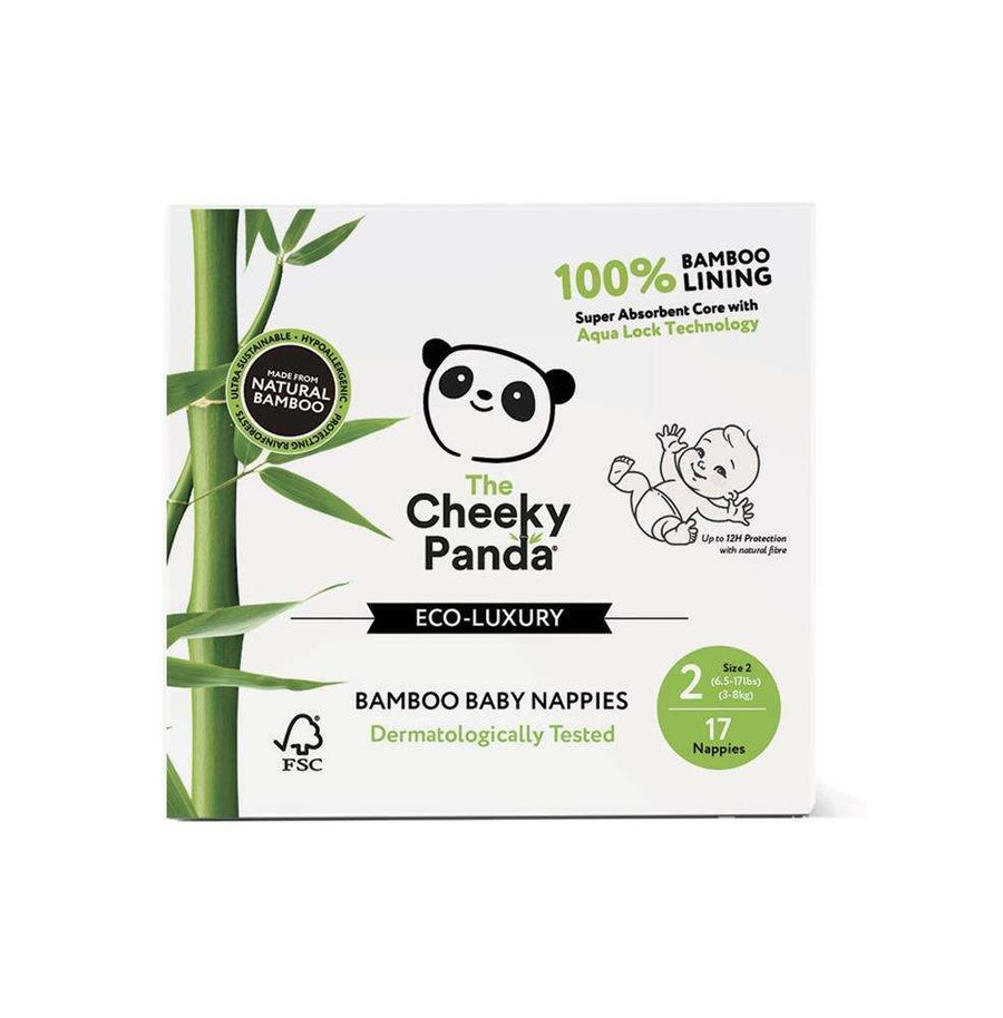 The Cheeky Panda Bamboo Nappies Size 2 (3-8kg) - 17 Nappies